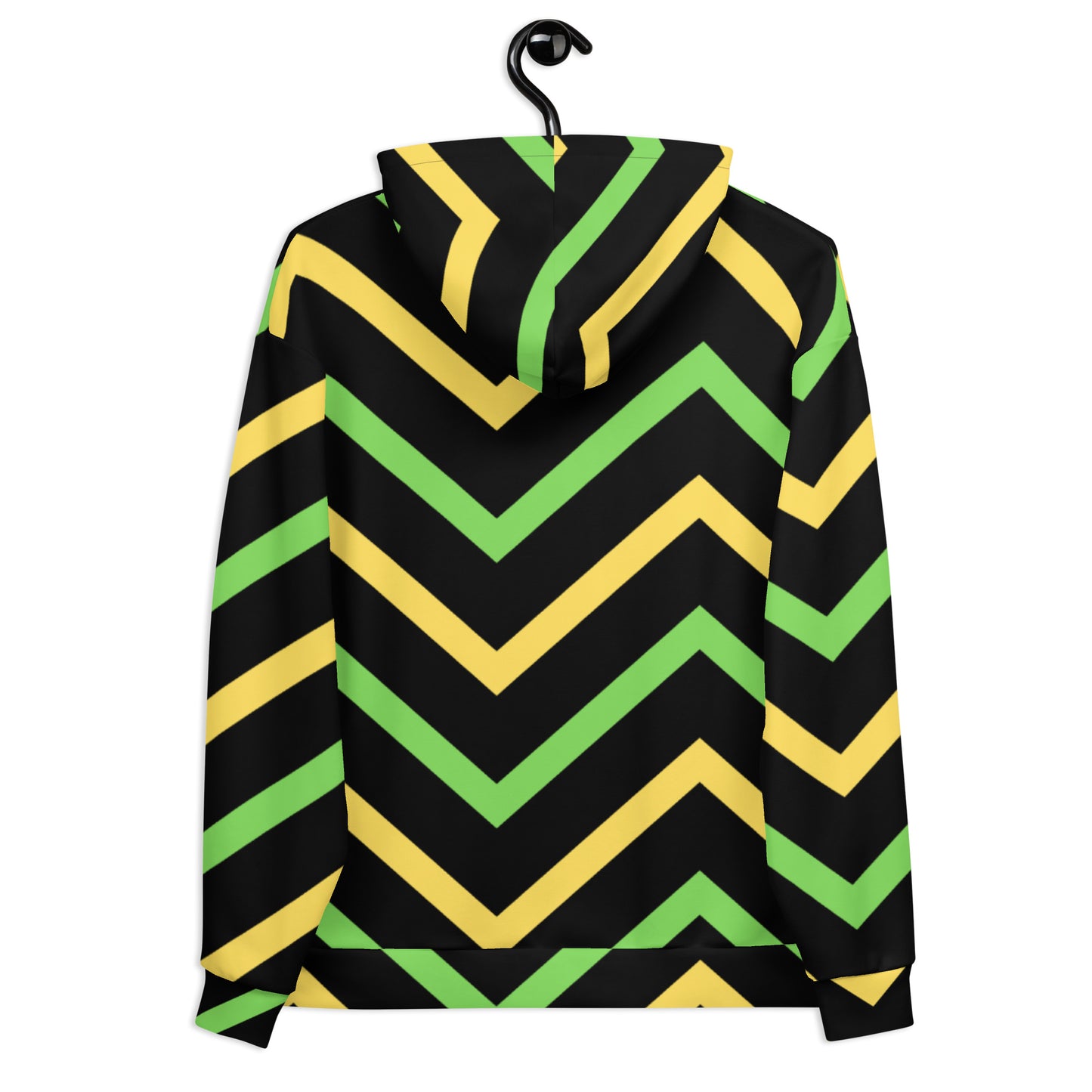 Green Zigzag Drawstring Hoodie