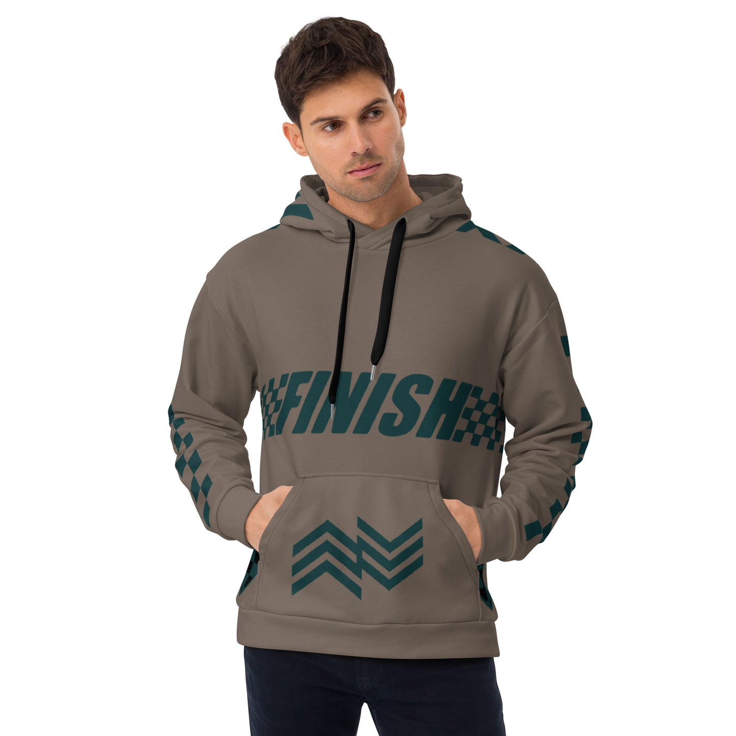 Green Finish Drawstring Hoodie