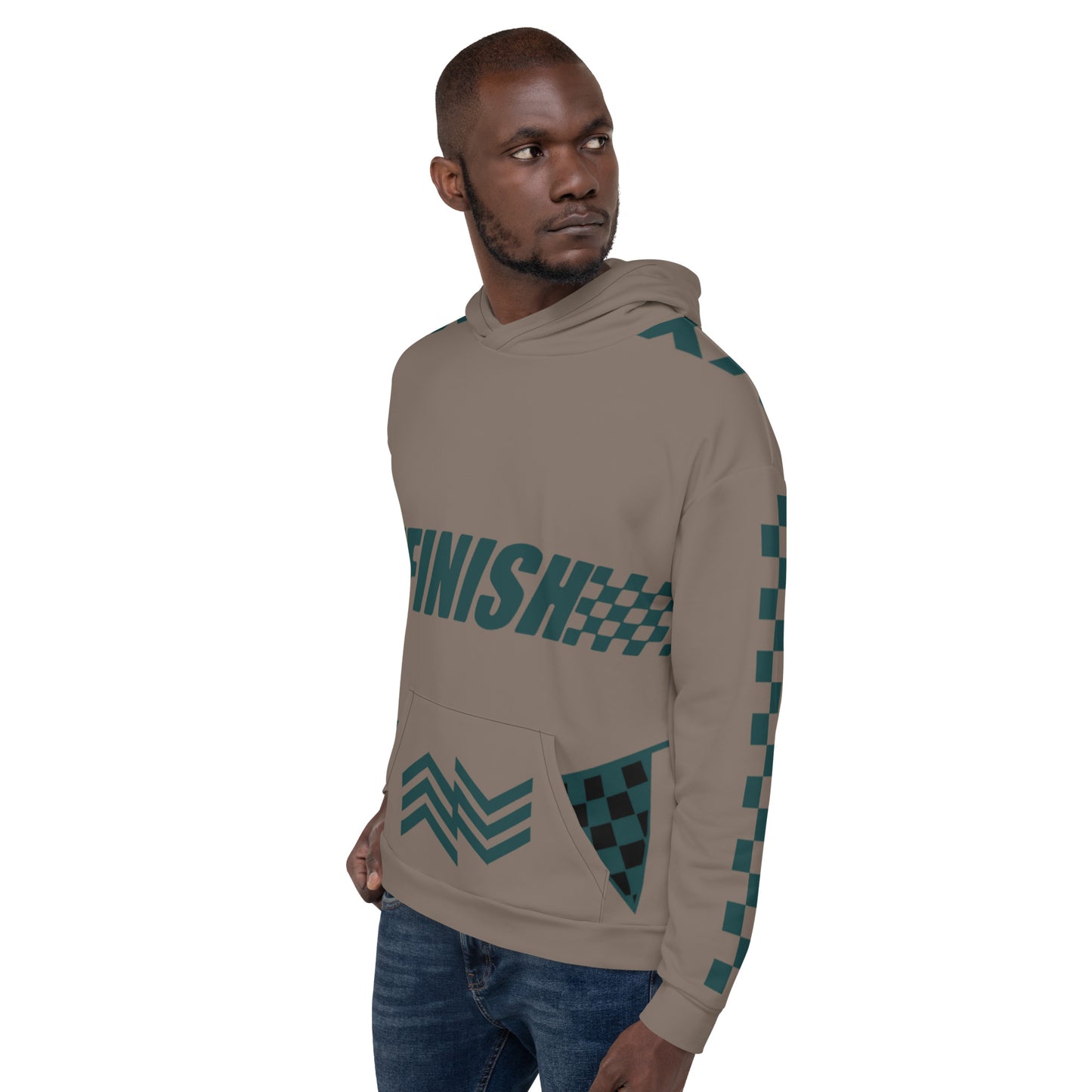 Green Finish Drawstring Hoodie